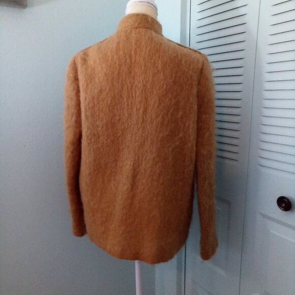 VTG CAROLE LITTLE for SAINT-TROPEZ WEST 12 WOOL MOHAIR OPEN FRONT POCKETS WOVEN - Picture 3 of 7